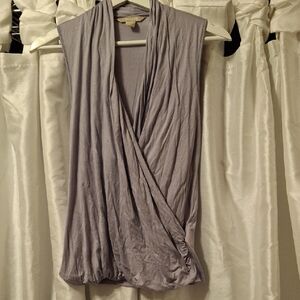 Banana Republic Sleeveless Wrap Top in Light Gray XS